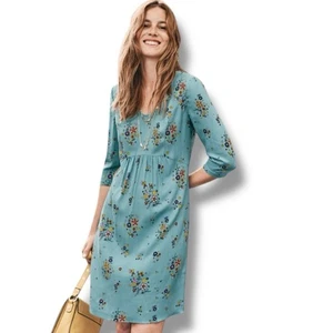 Boden Gr. 6R Eliza blau Heritage Blumen 3/4 Arm Etuikleid Landhaus Bauer - Bild 1 von 7