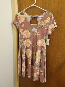 No Boundaries No Bo Juniors Large L 11 13 Cap Sleeve Skater Dress Floral New - Picture 1 of 21