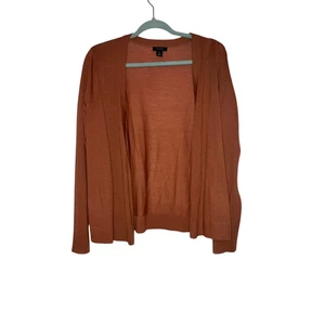 Halogen orange cardigan Merino wool blend size medium  - Picture 1 of 7