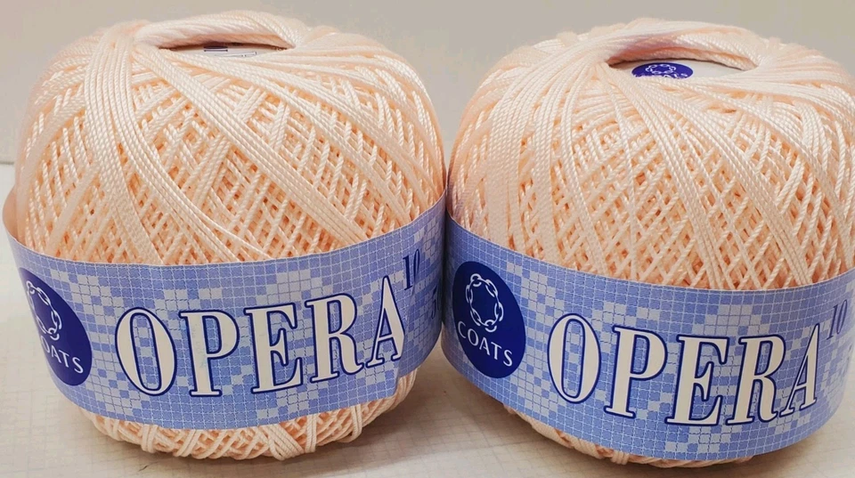2 Balls Coats Opera Crochet Thread #10 50 Grams LIGHT PINK From Orig Box - Image 1 of 4