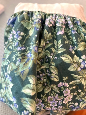 Falda de Cama Floral Laura Ashley Vintage KING Bramble Berry Polvo Volantes Verde Azul Foto 1 de 4