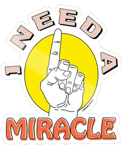 ⚡️ Adesivo Throwback "Ho bisogno di un miracolo" *NUOVO* Misure 3" x 3,5"⚡️ - Foto 1 di 1