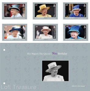 Alderney Stamps: "90th Birthday of Queen Elizabeth II" Presentation Pack 2016 - Picture 1 of 6
