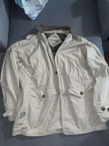 Chaqueta Fieldmaster Para Hombre Grande Alta Caqui Forrada a Cuadros Abrigo de Granero Cuello de Pana - Imagen 1 de 6
