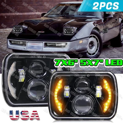 Faros proyectores LED 7x6" con giro DRL para Chevy Corvette C4 A++ 1984-1996 Foto 1 de 4