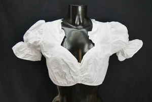 Gr.42 Dirndlbluse weiß Bluse für Dirndl GM Baumwolle mit Rüschen B11316 - Bild 1 von 4