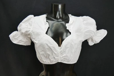 Gr.42 Dirndlbluse weiß Bluse für Dirndl GM Baumwolle mit Rüschen B11316 - Bild 1 von 4