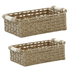 Paper Rope Storage Basket Organizer Hand Towel Toilet Gift Kitchen Decorative - Picture 1 of 8