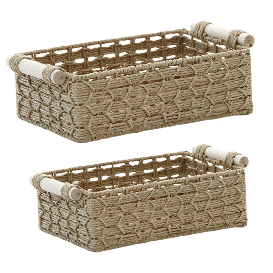 Paper Rope Storage Basket Organizer Hand Towel Toilet Gift Kitchen Decorative - Image 1 of 1