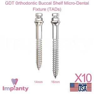 10x Estante Bucal Ortodoncia Micro-Accesorio Dental TADs Titanio Ø2.0mm Diámetro - Imagen 1 de 6