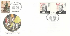 Communication Rowland Hill GUTTER PAIR GB FDC Scotland NI 1995 CLEARANCE (67426) - Picture 1 of 1