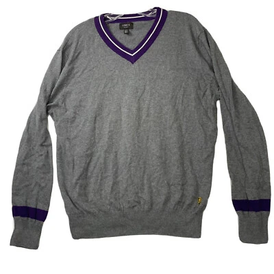 Cashmere Blend Lincs Golf Mens Size Medium V-Neck Ribbed Pullover Sweater - Image 1 of 4