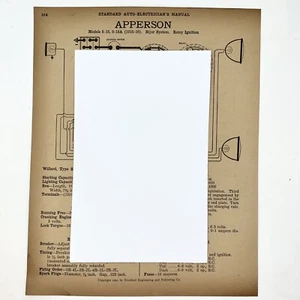 Vtg 1918-19 8-18 8-18A Apperson & 1915 25 Maxwell Standard Electrician Manual - Picture 1 of 2