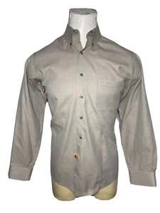 Etienne Aigner Large L Brown Check Men's Casual Button-Down Shirt - 16 | 34/35 - Picture 1 of 6