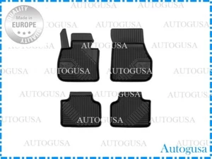 NEW LHD BLACK RUBBER FLOOR MATS ALL WEATHER FOR BMW F45 ACTIVE TOURER 2014-2021 - Picture 1 of 4
