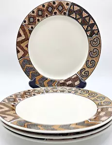Set of Four Crete 10.5" Dinner Plates Majesticware by SAKURA Retro Stoneware - Picture 1 of 3