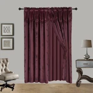 Floral Pattern Luxury European Vintage Window Curtain Set W Stached Valance NADA - Picture 1 of 17
