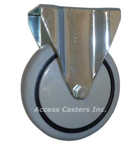 5P20NR-A2 5" Rigid Caster TPR Wheel, 3-1/8" X 4-1/8" Top Plate, 265 lbs Capacity - Picture 1 of 1