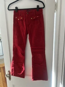 ralph lauren girls red corduroy chinos faux flap pockets with crest buttons - Picture 1 of 5