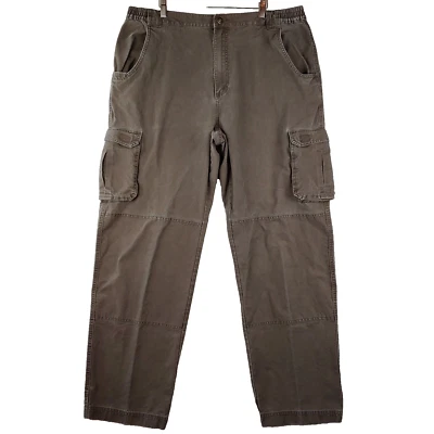 Мужские туристические штаны-карго Cabelas Trail 40x34 (Act 39x33) оливковый хлопок эластичная талия - Изображение 1 из 4