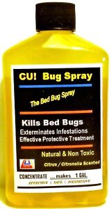 KILL & SAY BYE to Bed Bugs SAFELY  NonToxic - CU Bug Spray  -  CONC. makes 1GAL.