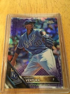 2016 Topps Chrome Yordano Ventura Purple Refractor Kansas City Royals /275 - Picture 1 of 2