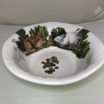 Michel Design Works Melamine Garden Bunny Rabbit Floral Cabbage Serving Bowl - Image 1 of 4
