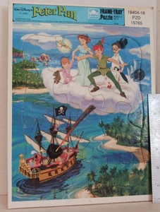 Disney's Peter Pan 12 Piece Golden Frame Tray Puzzle #4165 - Complete FREE SHIP - Picture 1 of 2