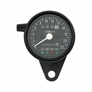 Motorcycle Mechanical Speedometer LED Spies Black Kawasaki Suzuki Guzzi Mile Meter - Picture 1 of 12
