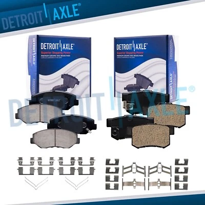 Front & Rear Ceramic + Brake Pads w/ Hardware Kit for 2013 2014 2015 Acura ILX - Image 1 of 4