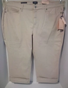NYDJ 22W Marilyn gerade Manschetten kurz mit ausgefranster Manschette Jeans Feder neu mit Etikett - Bild 1 von 9