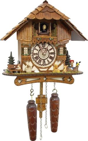 German Cuckoo Clock - Blackforest Hillside Chalet with Wonderful Animals with Qu Cover
