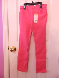 GYMBOREE Girls 7 Bright Pink Skinny Jeans NWT blended fabric pull on FREE SHIP - Picture 1 of 5