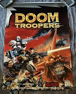 1991 Doom Troopers Videospiel Einzelhandel Promo Poster 28x20 Nintendo SNES Sega - Bild 1 von 3