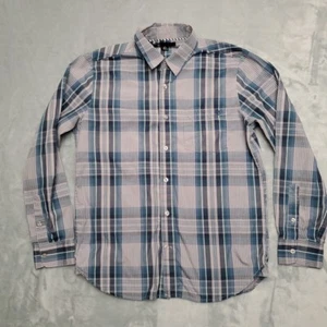 Volcom Mens Shirt Mens Small Blue Plaid Flannel Long Sleeve Button Skate Casual - Picture 1 of 7