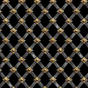 Gold, Gray Diamond Lattice, Steam Punk Fabric, Full Steam Ahead, Blank Quilting - Picture 1 of 1