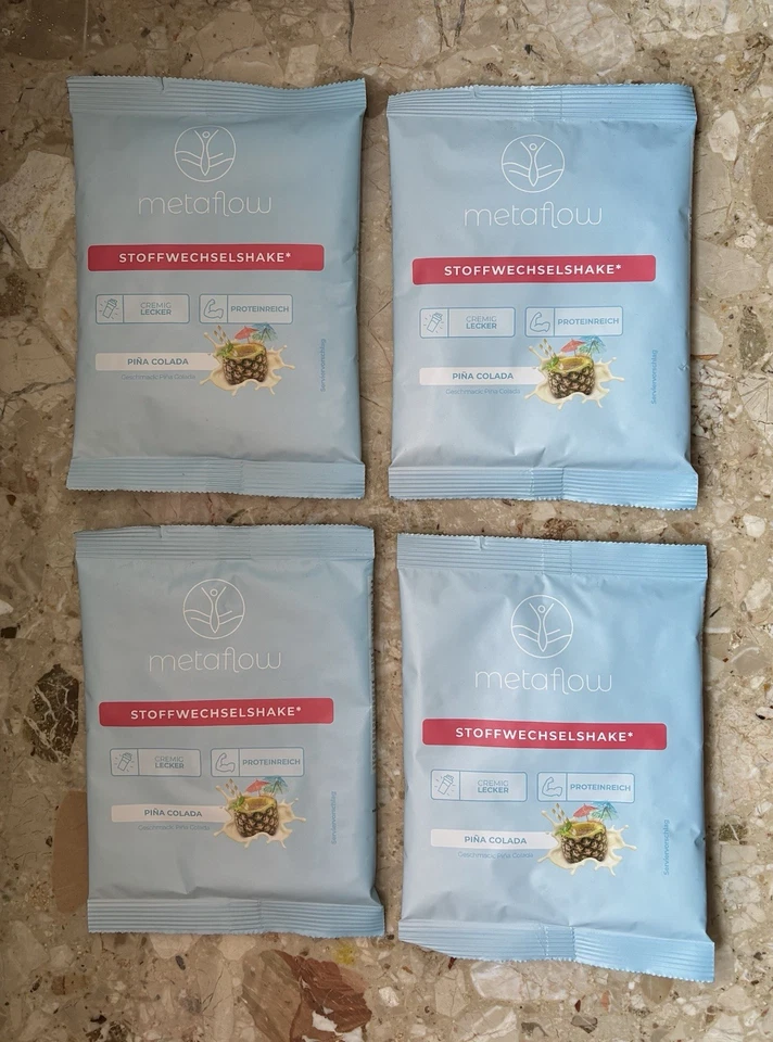 Metaflow Stoffwechselshake Pina Colada 4x50g Probiergrösse NEU