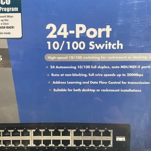 CISCO Linksys SR224 24-Port 10/100 Ethernet Switch - Sealed New! - Picture 1 of 4