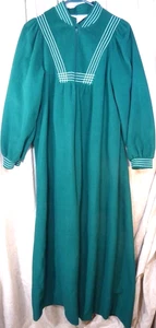 Women's At Home Wear Turquoise Robe Half Zip Nightgown Size L 16/18 MADE IN USA - Picture 1 of 7