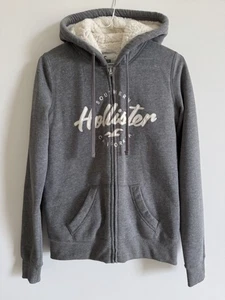 * * HOLLISTER * * Full-Zip Hoodie Sweatjacke Teddyfutter Grau Gr. XS - Bild 1 von 4