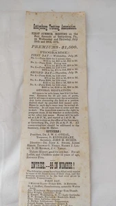 Antique Fair Horse Racing Gettysburg Trotting Assn. 1875 Long Race Sheet - Picture 1 of 4