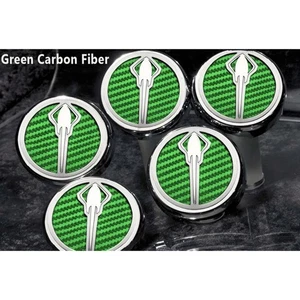 Stingray Cap Covers Green CF Inlay for 2014-2019 Corvette Z06 Automatic [Chrome] - Picture 1 of 6