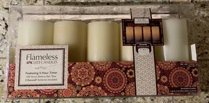Flameless 4Pk LED Candles Real Wax Vanilla Scent - Batteries Not Included - Picture 1 of 10