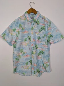 Free Planet Shirt Mens L Short Sleeve Button Up Hawaiian Beach Vacation  - Picture 1 of 6