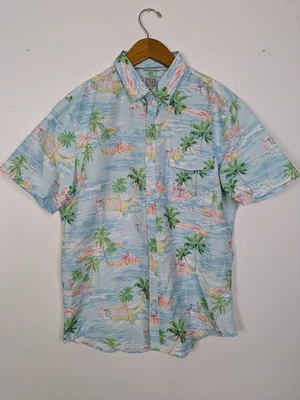 Free Planet Shirt Mens L Short Sleeve Button Up Hawaiian Beach Vacation  - Image 1 of 4