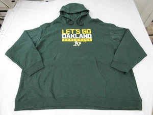 New -Minor Flaw- Oakland Athletics "Lets Go A's" Mens Size 5XL Green Hoodie - Picture 1 of 4