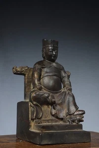 Estatua de Buda de Bronce Templo Budismo Tibetano Antiguo Tíbet de 9.1" China - Imagen 1 de 8