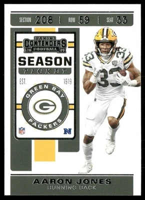 2019 PANINI CONTENDERS SEASON TICKET AARON JONES GREEN BAY PACKERS #67 - Image 1 of 2