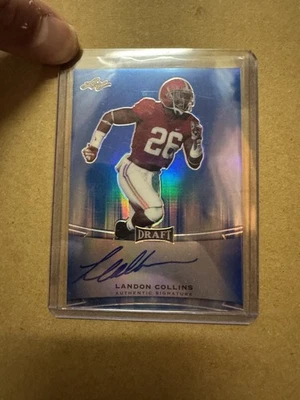 2015 Leaf Draft Landon Collins Blue Prismatic Auto RC 13/50 Alabama - Image 1 of 2