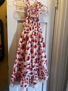 Matilda Jane Enchanted Garden Playful Poppies Printed Maxi Dress Size 8 - Picture 1 of 5